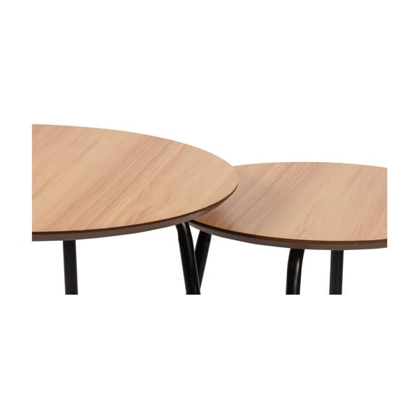 Măsuțe de cafea în culoare naturală 2 buc. rotunde ø 55 cm Luke – Bonami Essentials-image-3