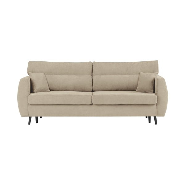 Canapea extensibilă cu 3 locuri și spațiu pentru depozitare Cosmopolitan design Brisbane, 231 x 98 x 95 cm, bej