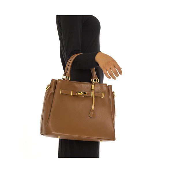 Geantă din piele Isabella Rhea no. 183, maro cognac-image-1