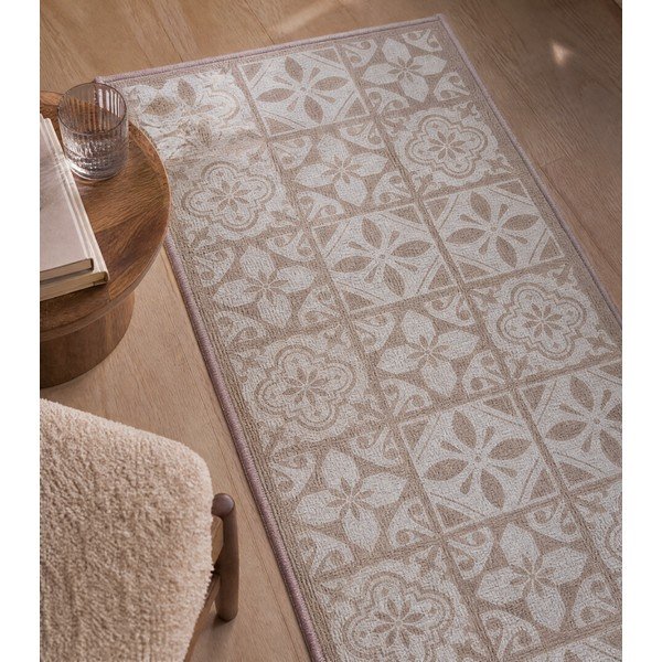 Covor tip traversă bej lavabil 50x120 cm Constantine – douceur d'intérieur-image-1