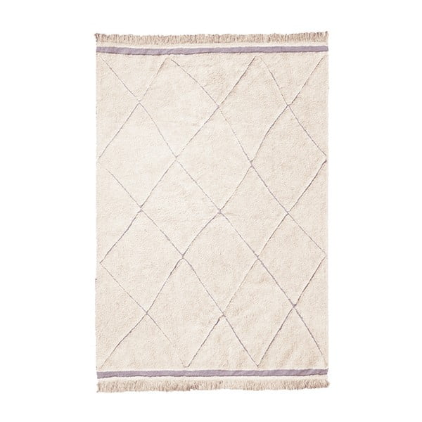 Covor crem lavabil/țesut manual din bumbac 140x200 cm Bereber – Lorena Canals