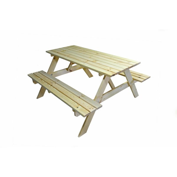 Set de dining pentru grădină din lemn de pin pentru 4 persoane Piknik - Rojaplast-image-3