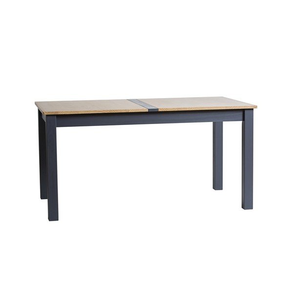 Masă extensibilă din lemn masiv de pin Marckeric Jade, 150 x 85 cm, gri antracit-image-1