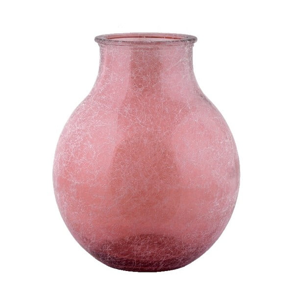 Vază din sticlă reciclată Ego Dekor Silk, înălțime 36 cm, roz