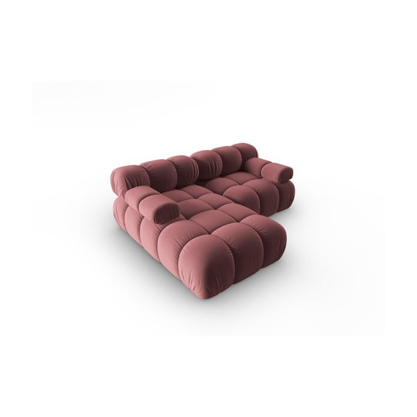 Canapea roz cu tapițerie din catifea 191 cm Bellis – Micadoni Home-image-4