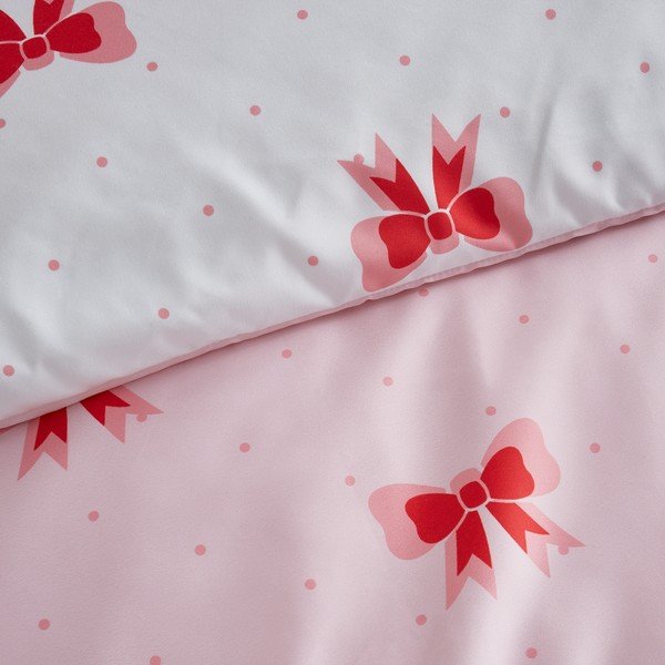 Lenjerie de pat roz pentru pat dublu, extinsă 230x220 cm Dotty Bows – Sassy B-image-4