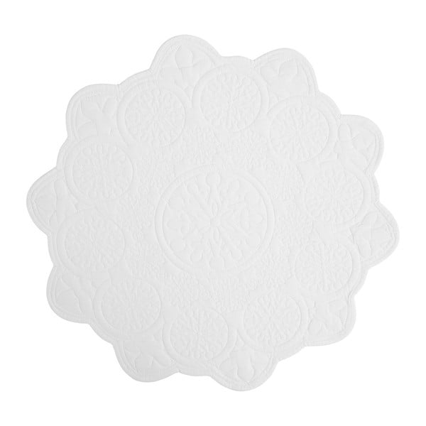Față de masă decorativă din bumbac Côté Table Rosace White, 45 cm, alb