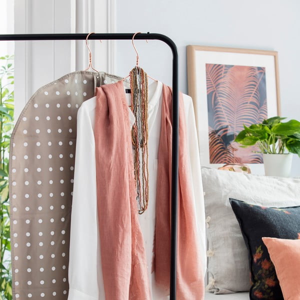 Husă de protecție pentru haine de agățat Compactor Dots, 100 cm, bej-image-1