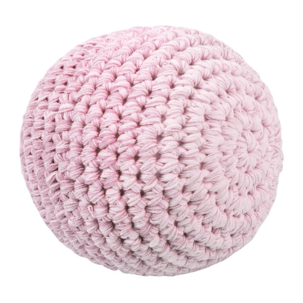 Minge croșetată Sebra Crochet Ball, ⌀ 14 cm, roz