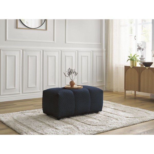 Taburet albastru cu tapițerie din țesătură bouclé Roxelane – Bobochic Paris-image-4