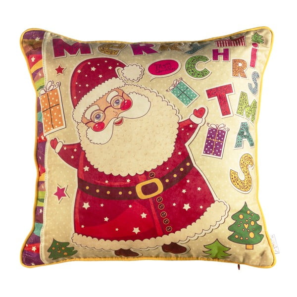 Față de pernă de Crăciun Mike & Co. NEW YORK Comfort Happy Santa, 43 x 43 cm