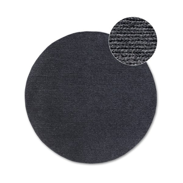 Covor gri închis țesut manual rotund din lână ø 160 cm Francois – Villeroy&Boch