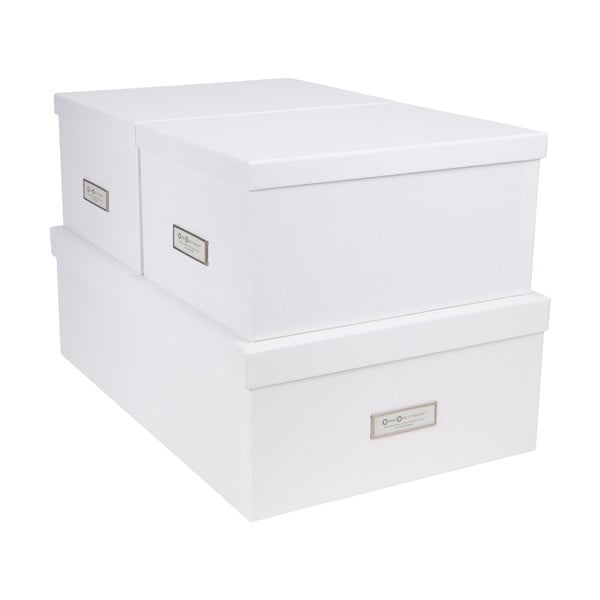 Set 3 cutii de depozitare Bigso Storage Box of Sweden Inge, alb