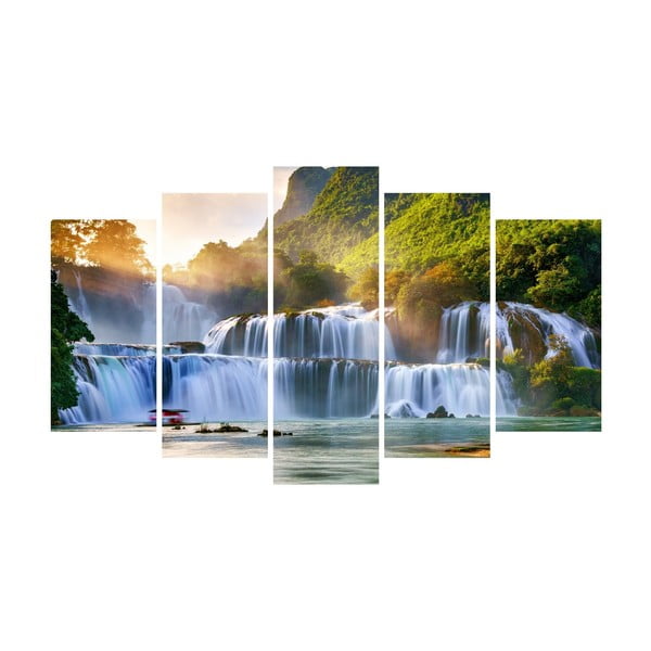 Tablou din mai multe piese pe pânză Waterfall Landscape Canvas