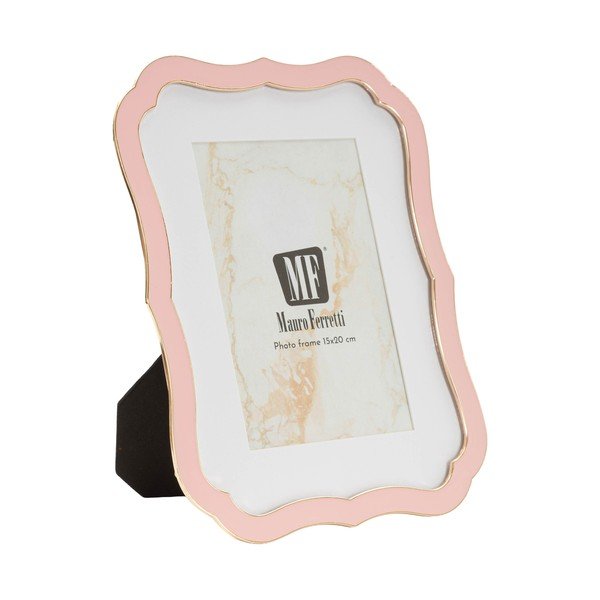 Ramă foto roz-deschis cu picior de susținere din metal/din sticlă 17x22 cm Margot – Mauro Ferretti