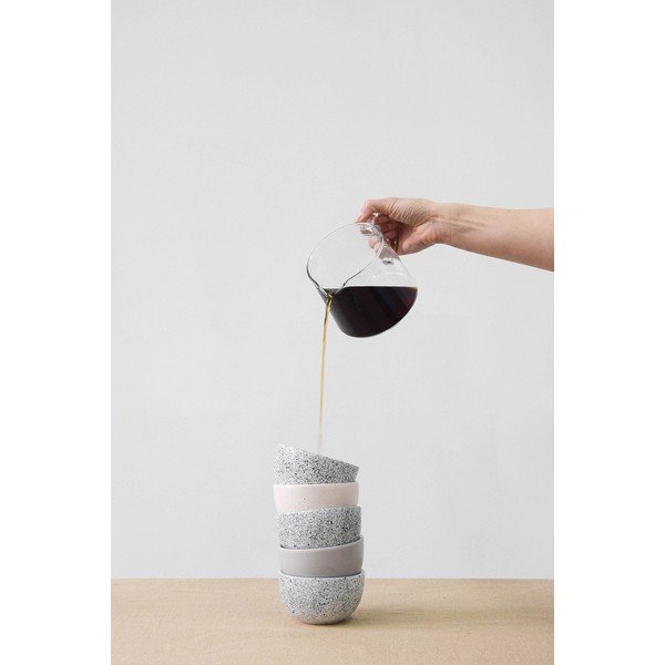 Cană largă din gresie ÅOOMI Mess, 200 ml, alb - negru-image-2