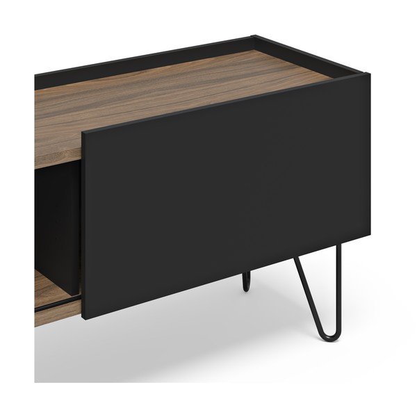 Comodă TV negru-maro cu aspect de lemn de nuc 140x59 cm Nina – TemaHome-image-4