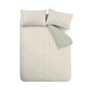Lenjerie de pat verde/crem din bumbac pentru pat dublu 200x200 cm Hampton Stripe – Bianca
