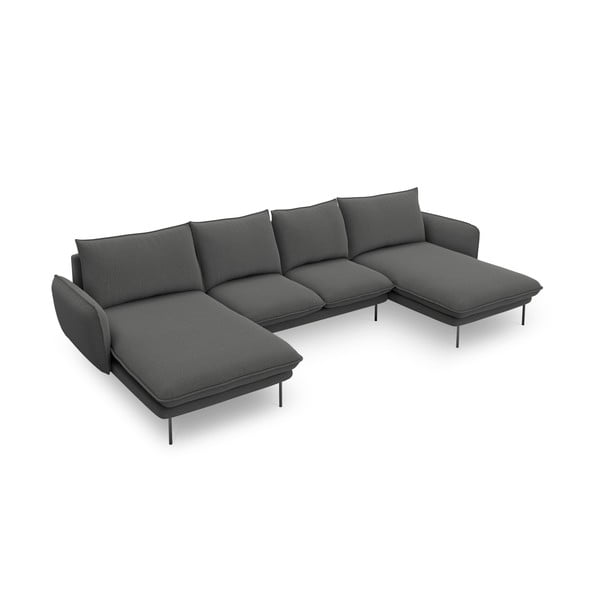 Canapea în formă de "U" Cosmopolitan Design Vienna, gri închis-image-3