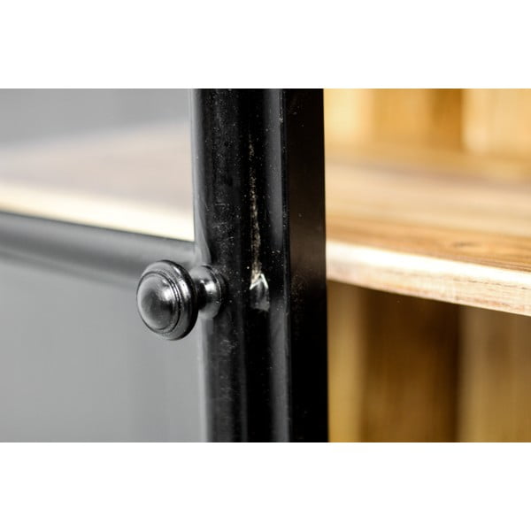 Vitrină neagră din lemn de acacia 170x90 cm Kingston - HSM collection-image-1