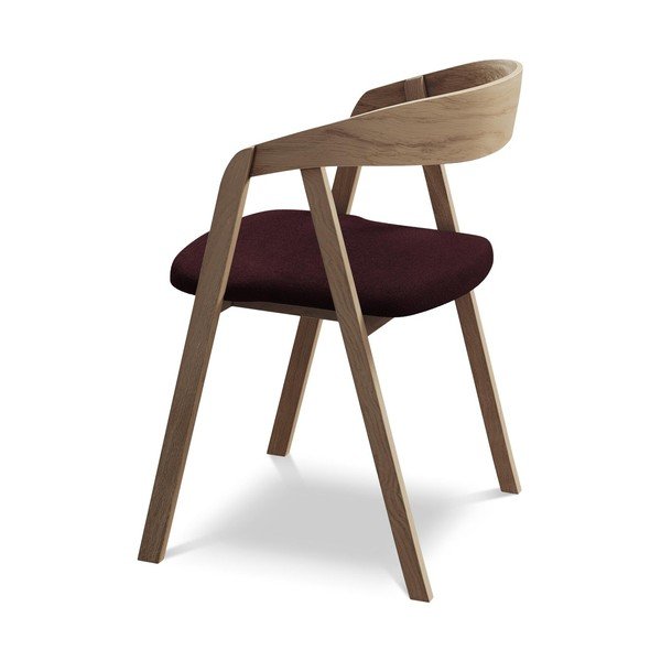 Scaun de sufragerie burgundy din lemn masiv Erika – Makamii-image-3