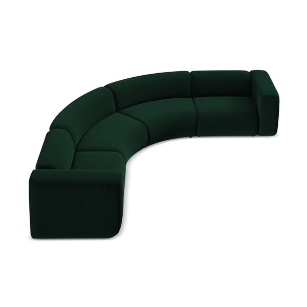 Colțar verde închis cu tapițerie din catifea Ekahi – Makamii-image-3