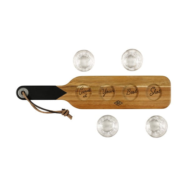 Tavă cu 4 pahare pentru tărie Gentlemen's Hardware-image-2