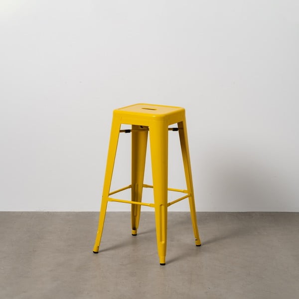 Set de scaune de bar galben 2 buc. din metal (înălțime șezut 76,5 cm) – Ixia-image-1