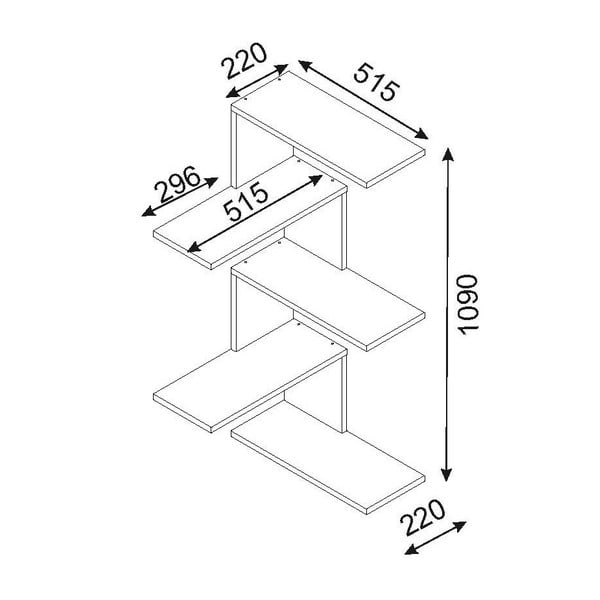 Raft de perete pentru colț Caniko, maro-image-2