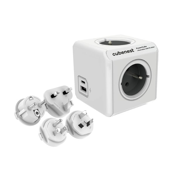 Priză 13 cm PowerCube ReWirable USB – Cubenest