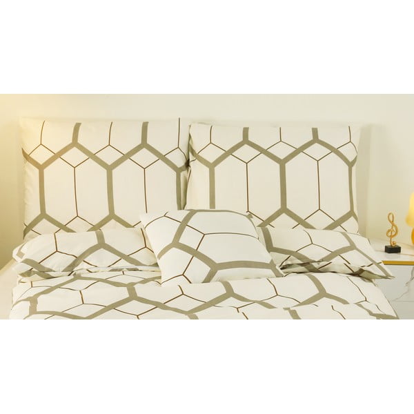 Lenjerie de pat crem din microsatin pentru pat de o persoană cu 6 piese 140x200 cm Carter – My House-image-1