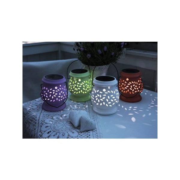 Felinar LED pentru exterior Star Trading Clay, roșu, înălțime 14 cm-image-3