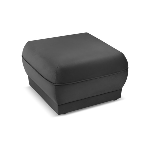 Taburet gri închis cu tapițerie din catifea Lando – Micadoni Home-image-3