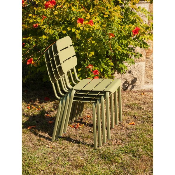Set mobilier metalic de grădină Ezeis Alicante, alb - verde olive-image-1