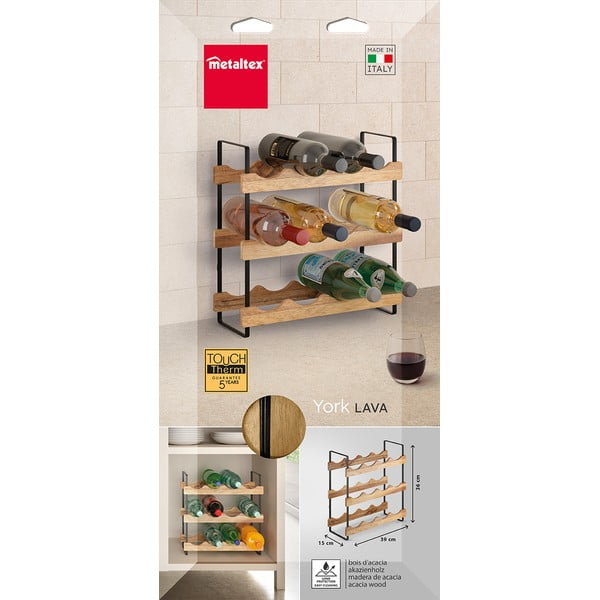 Suport pentru sticle de vin din lemn număr de sticle 12 York – Metaltex-image-3