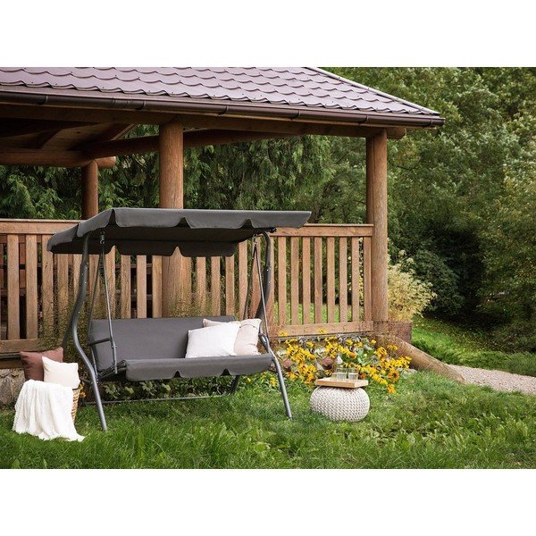 Leagăn de grădină cu 3 locuri Monobeli Line, gri-image-1