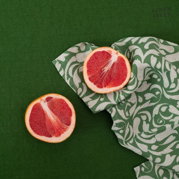 Prosop de vase din in 45x65 cm Evergreen Damask – Linen Tales-image-4