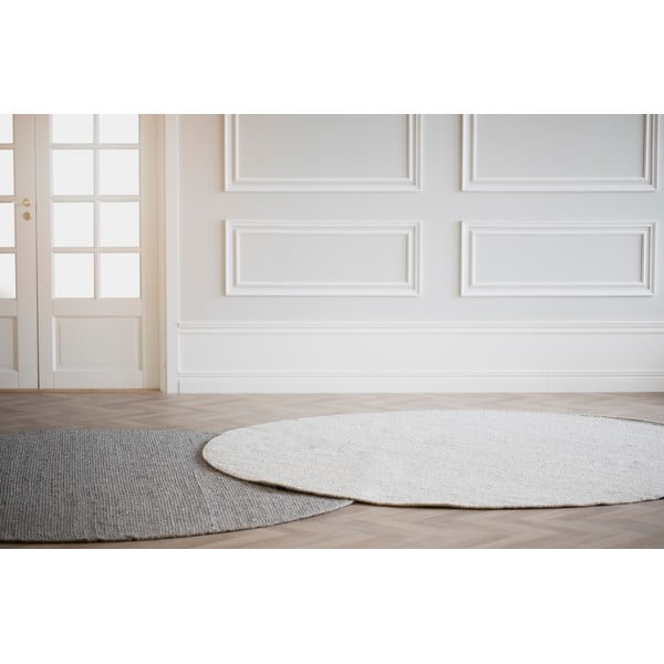 Covor gri deschis rotund din lână ø 250 cm Auckland - Rowico-image-1