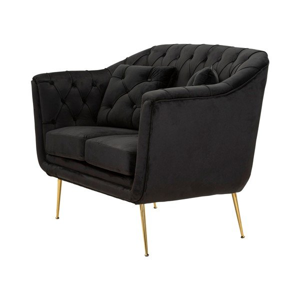 Canapea neagră cu tapițerie din catifea 130 cm Budapest – Mauro Ferretti-image-3