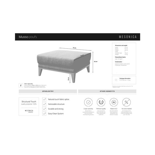 Taburet MESONICA Musso, gri antracit-image-3