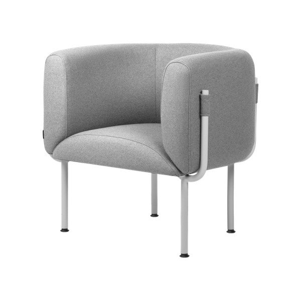 Fotoliu gri cu tapițerie din lână Ubi – noo.ma