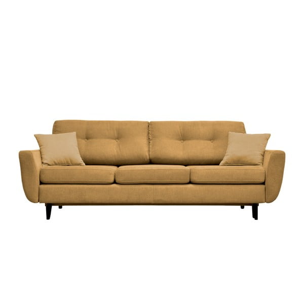 Canapea extensibilă cu 3 locuri Mazzini Sofas Jasmin, galben