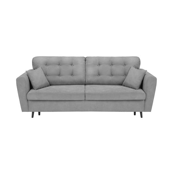 Canapea extensibilă cu 3 locuri și spațiu pentru depozitare Cosmopolitan Design Lyon, gri
