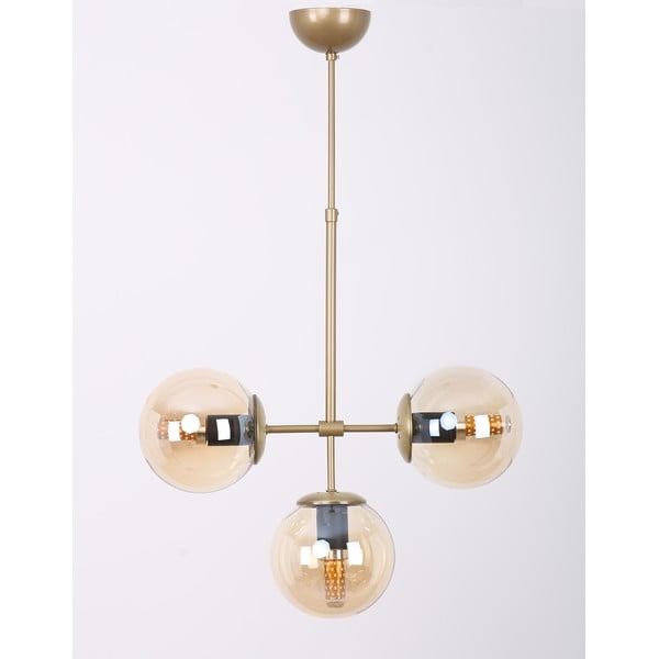 Plafonieră aurie cu abajur din sticlă ø 15 cm Seagull – Squid Lighting-image-1