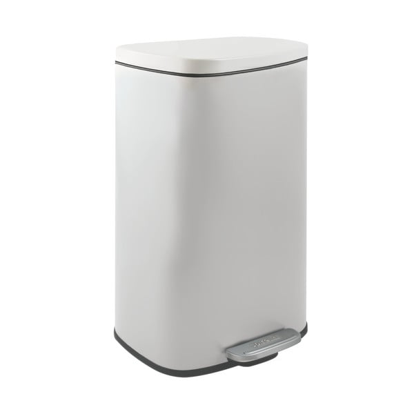 Coș de gunoi alb mat cu pedală din oțel 50 l   Akira – Spirella