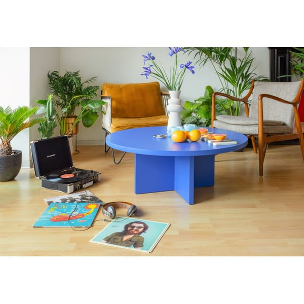 Măsuță de cafea albastră rotundă ø 100 cm Pausa – Really Nice Things-image-2