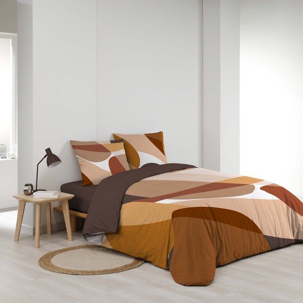 Lenjerie de pat maro din bumbac pentru pat dublu cu 3 piese 200x200 cm Boogie – douceur d'intérieur-image-2