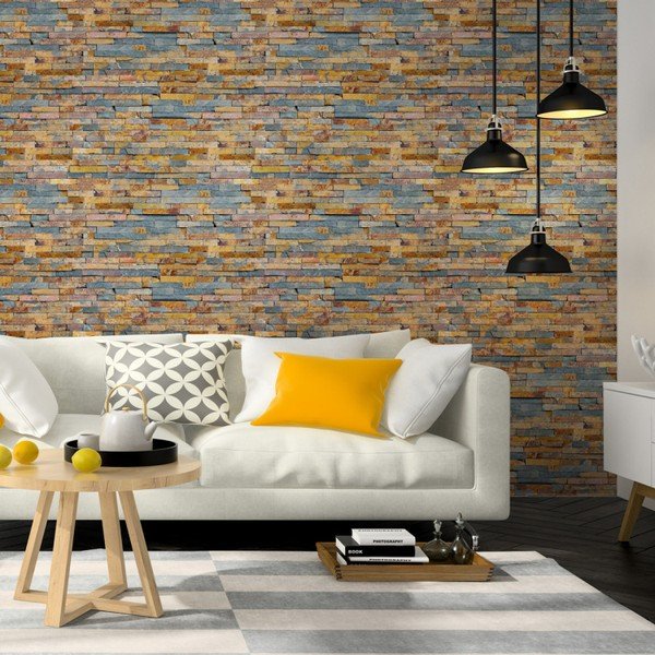 Autocolant pentru perete Ambiance Recycled Natural Wood, 40 x 40 cm-image-3