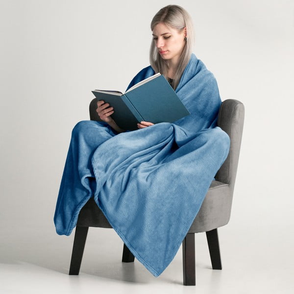 Pătură din microfibră DecoKing Mic, 160 x 210 cm, albastru închis-image-1