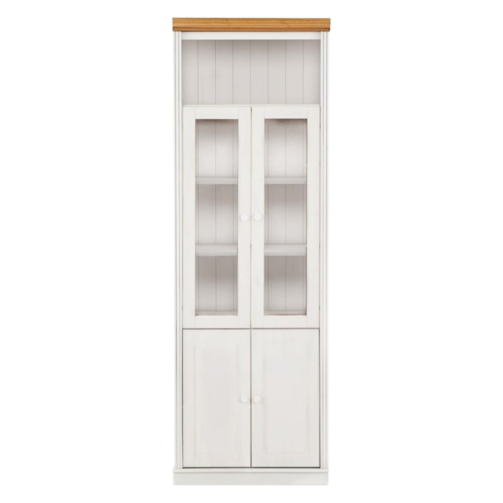 Vitrină albă din lemn de pin 74x223 cm Anita – Støraa